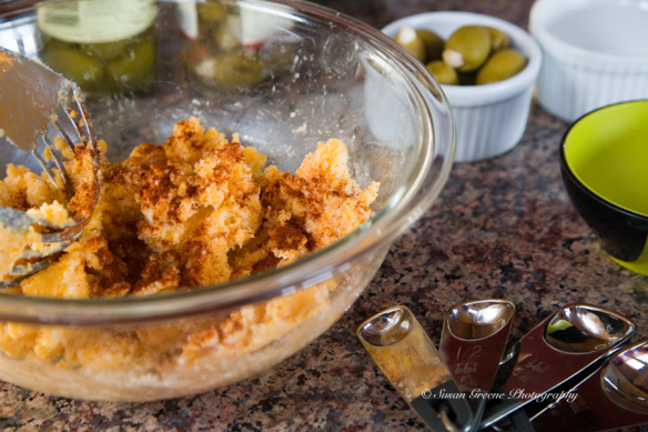 olive cheese ball appetizer preparation