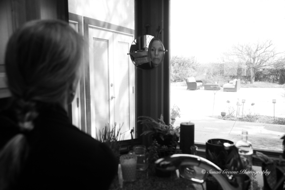 self portrait in window