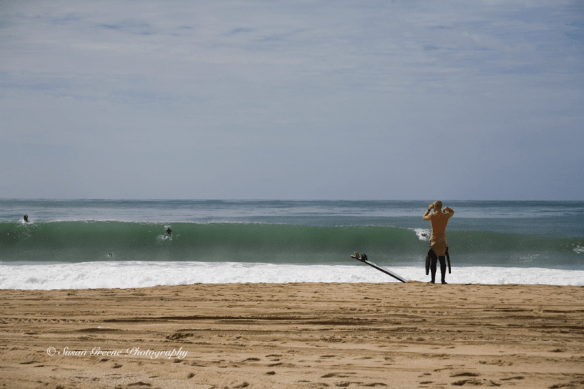 surfer watching surf, Redondo Beach,CA